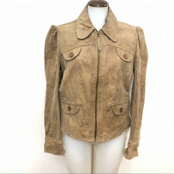 𝅺tan Genuine Leather Jacket - Picture 1 of 14